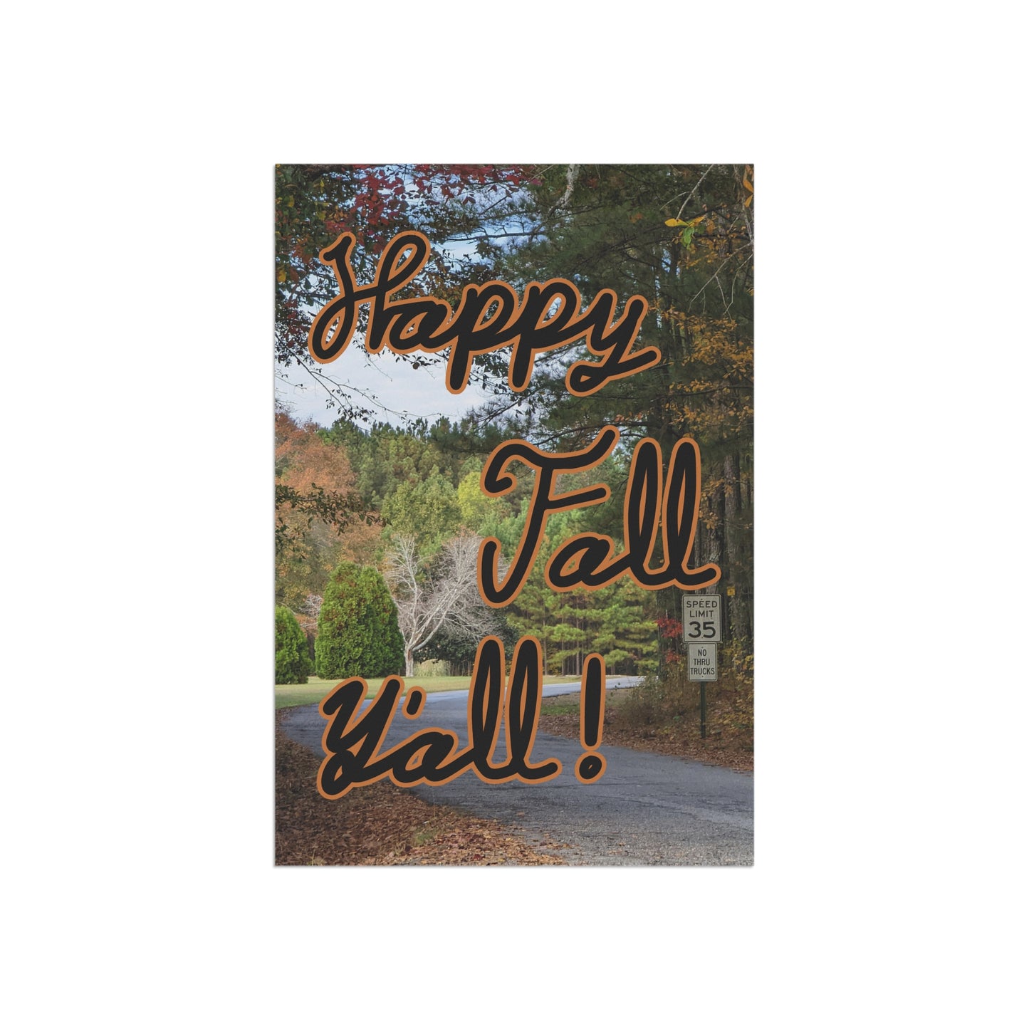 Monroe GA Garden Banner October - "Happy Fall Y'all!"