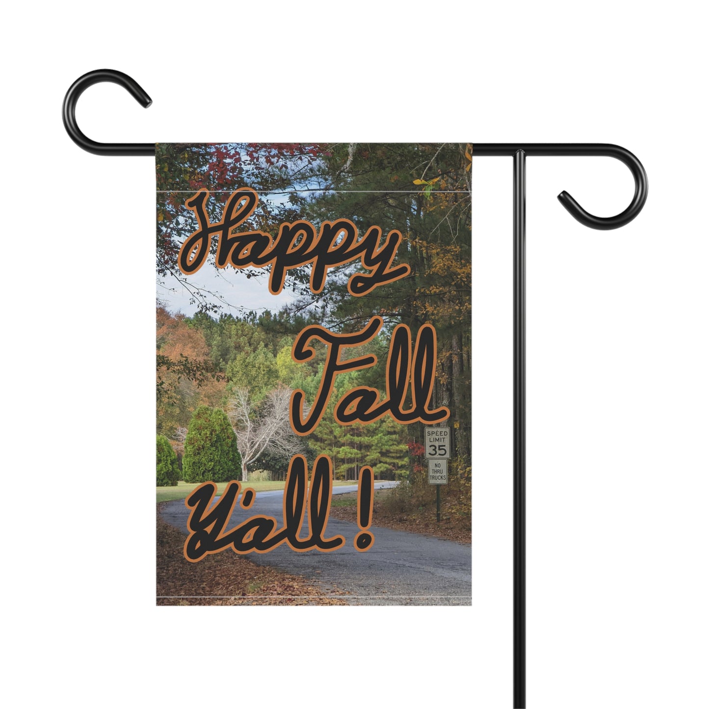 Monroe GA Garden Banner October - "Happy Fall Y'all!"