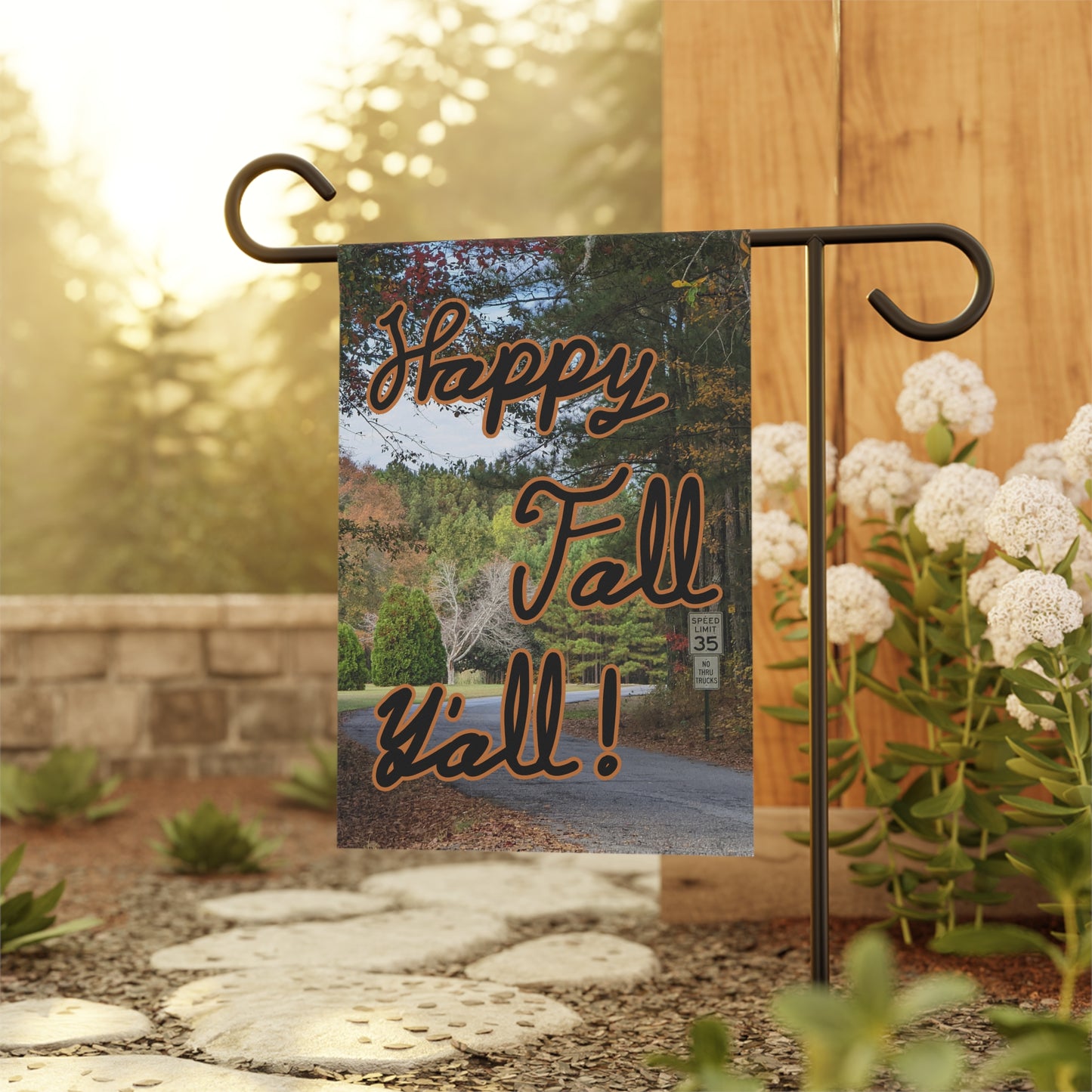 Monroe GA Garden Banner October - "Happy Fall Y'all!"